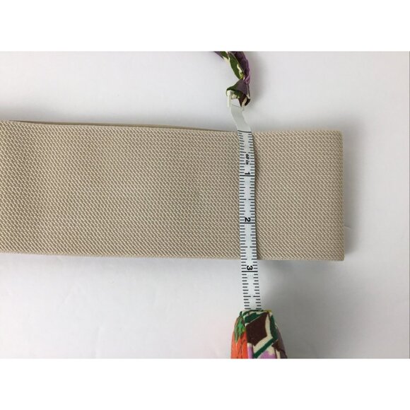 Halston Gold Metal Chain Link Detail Stretch Belt Size M/L Preppy Retro Y2K New - Picture 7 of 7